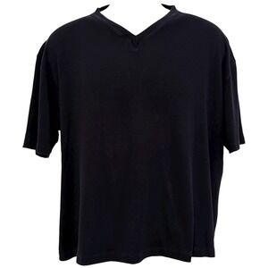 Ralph‎ Lauren Purple Label Men T Shirt L Large Tee V Neck Black 100% Cotton